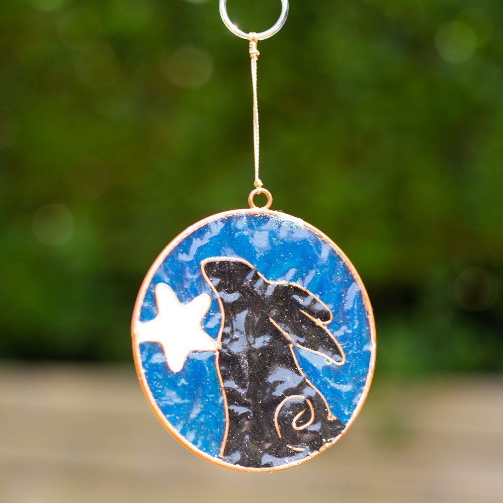 Something Different - Moon Gazing Hare with Moon Suncatcher - Multicolours